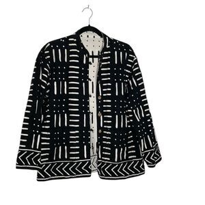 Sam Hilu Art to Wear Reversible Black & Cream Blazer Vintage